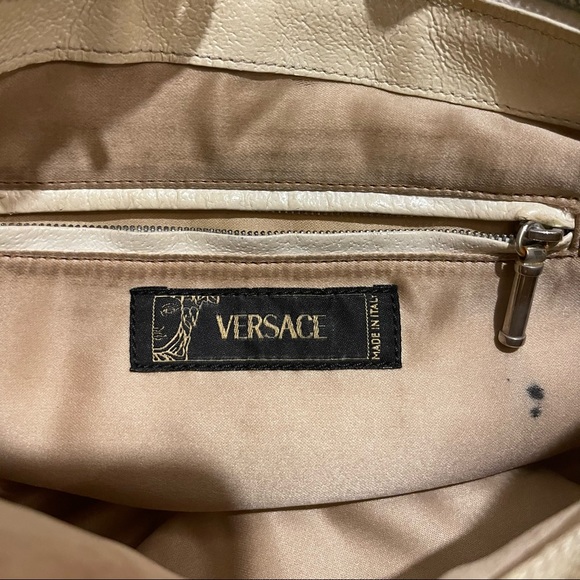 VERSACE // y2k versus half moon leather fabric logomania pochette bag - Picture 5 of 8